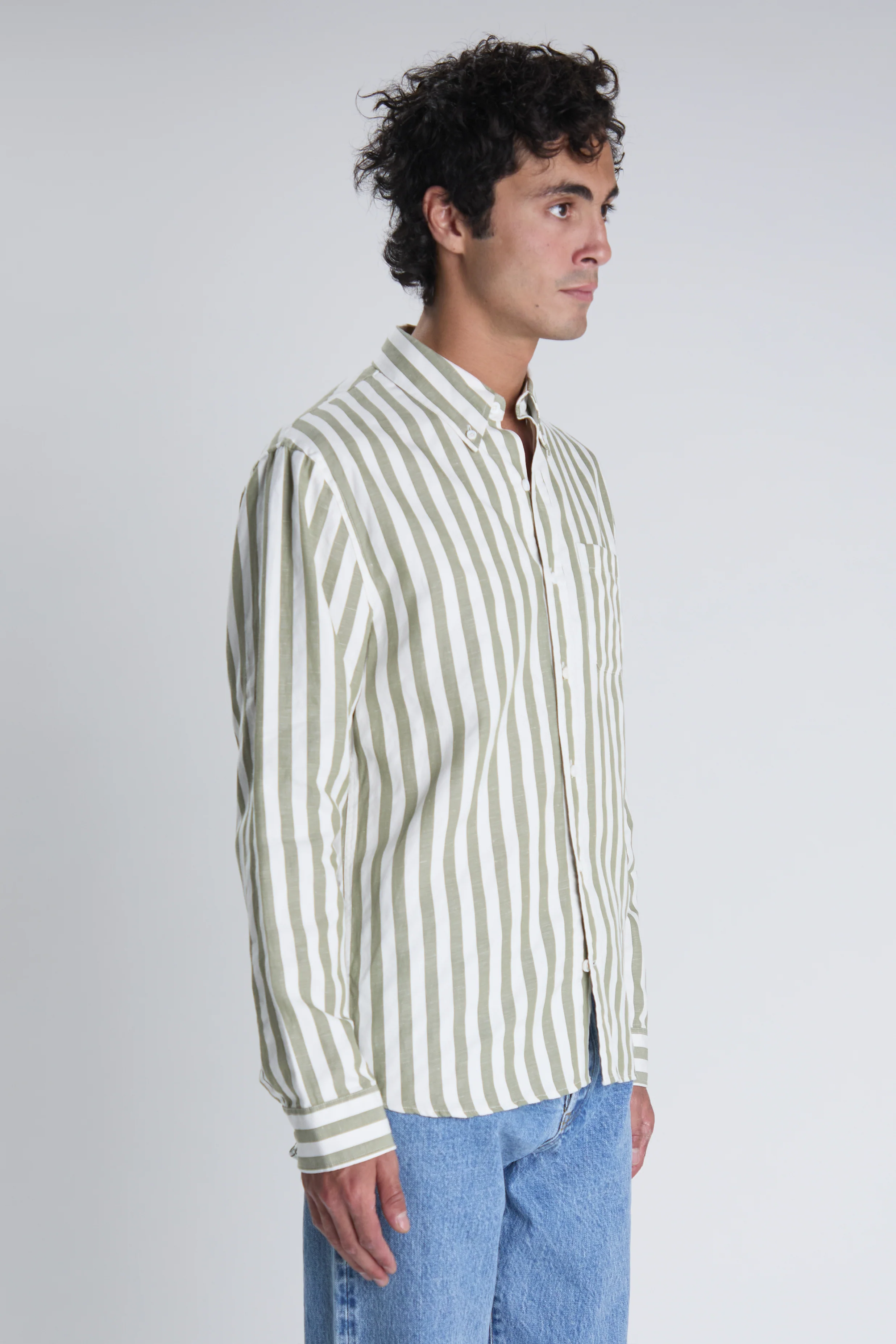 Chemise Calvi kaki blanc - Image 3