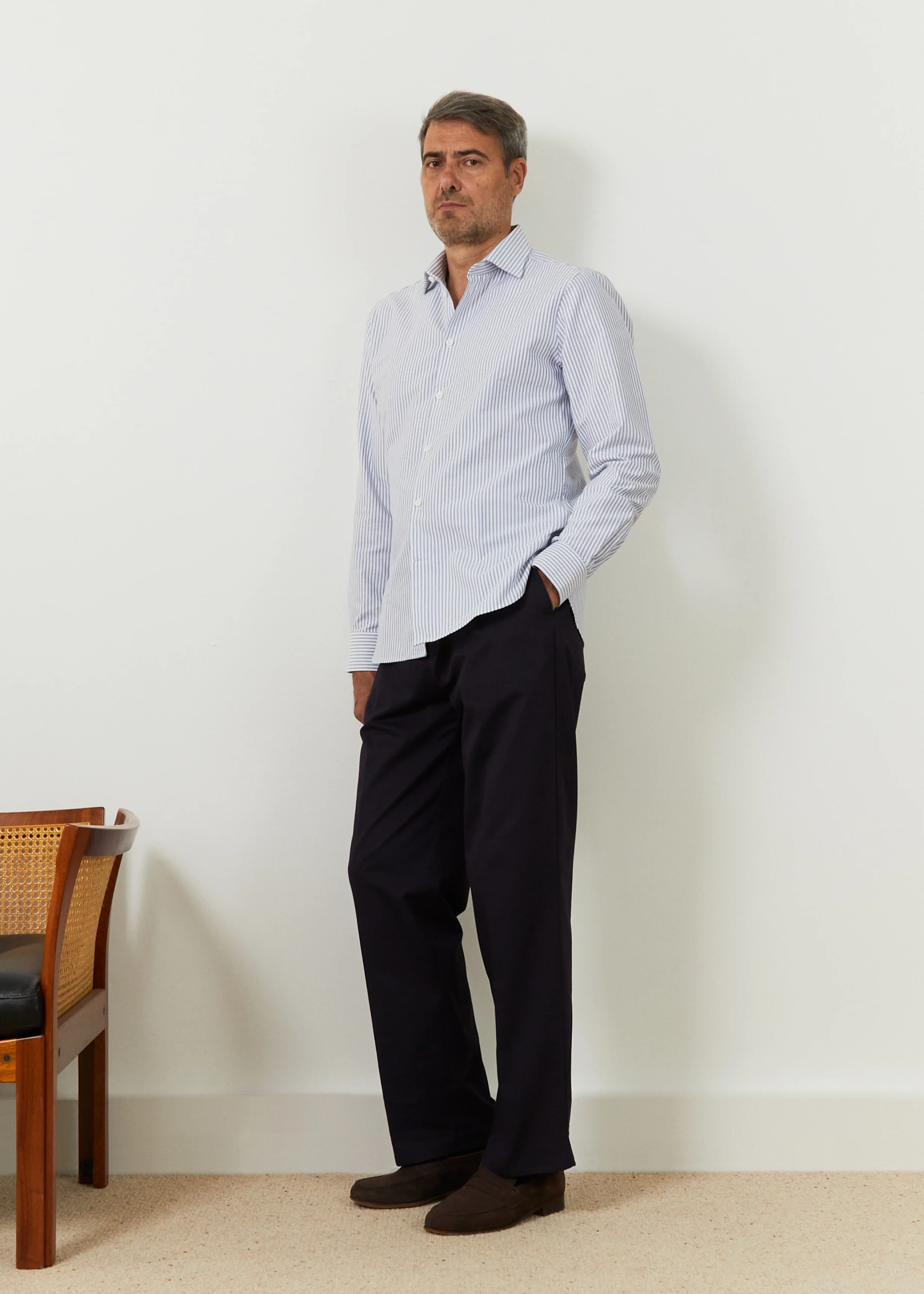 Chemise Volpaia blanc rayures bleues - Image 2