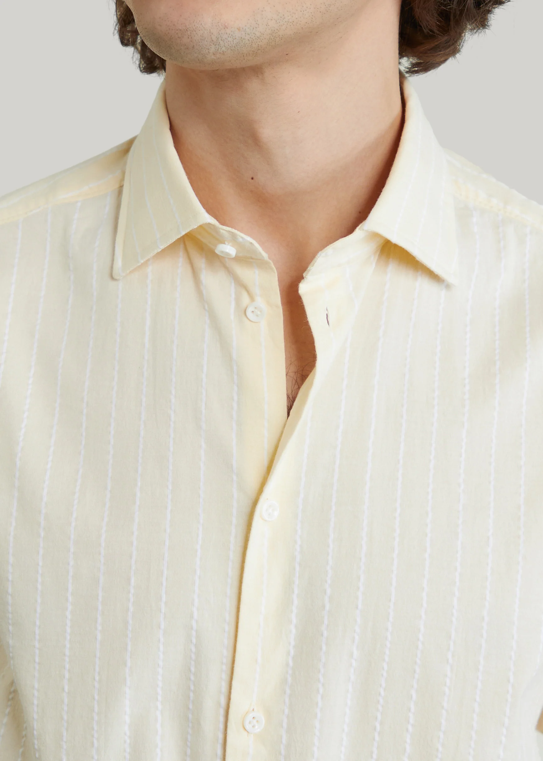 Chemise Volpaia jaune rayée - Image 5