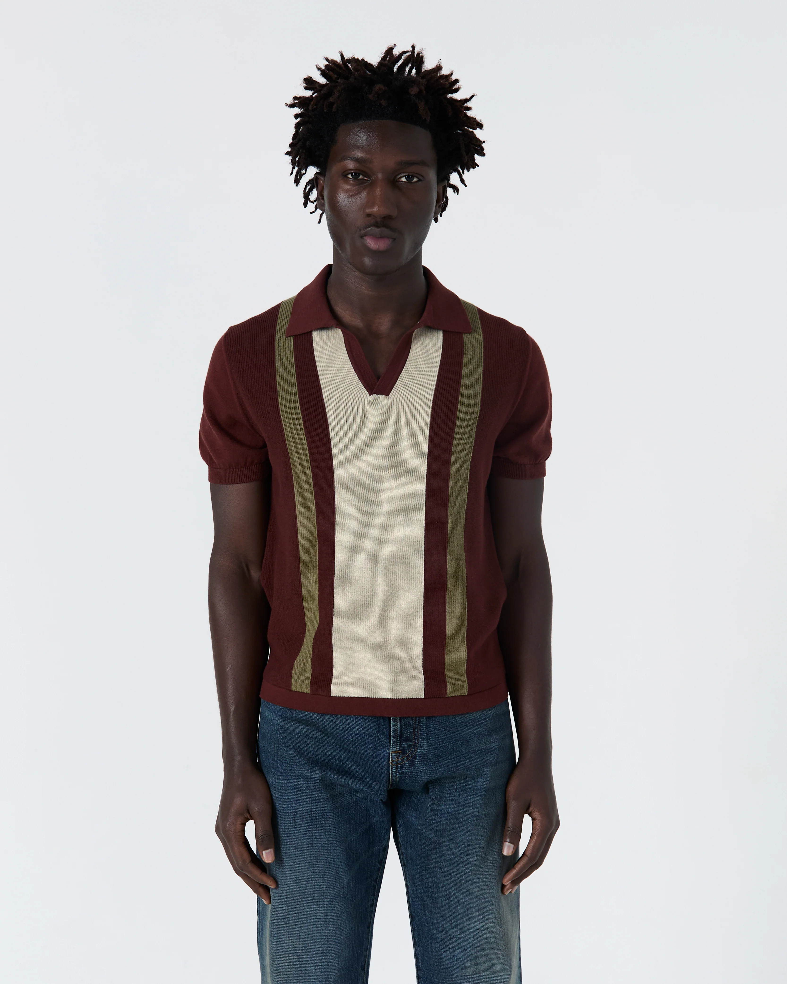 Polo Numana terracotta à rayures - Image 5
