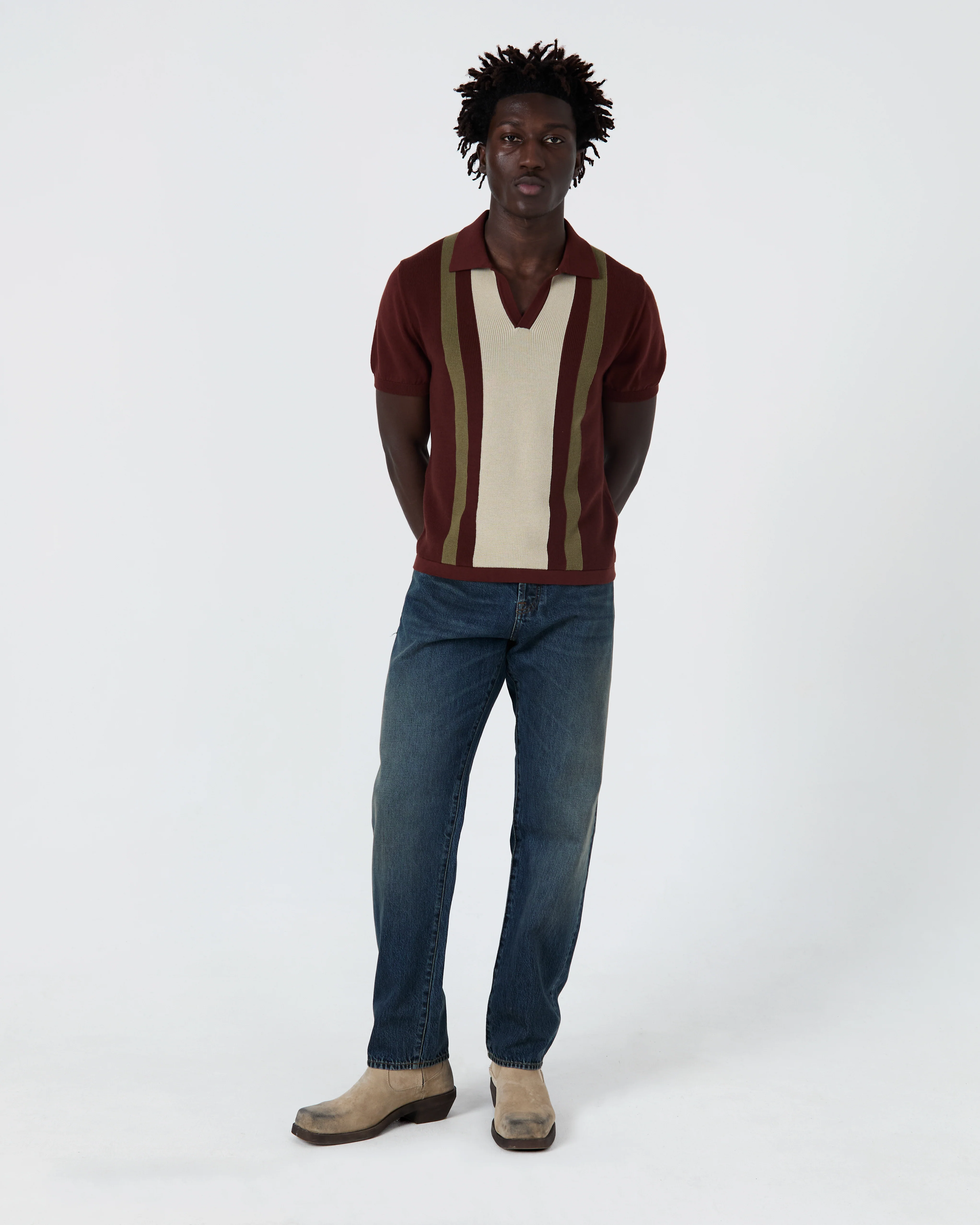Polo Numana terracotta à rayures - Image 6